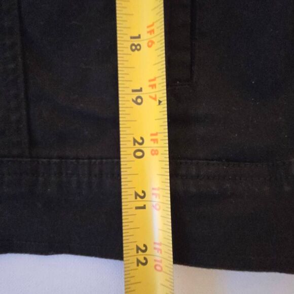 Women's Zebra Print Trim Crystal Button Front Denim Cotton Jacket Black Large - Picture 10 of 11